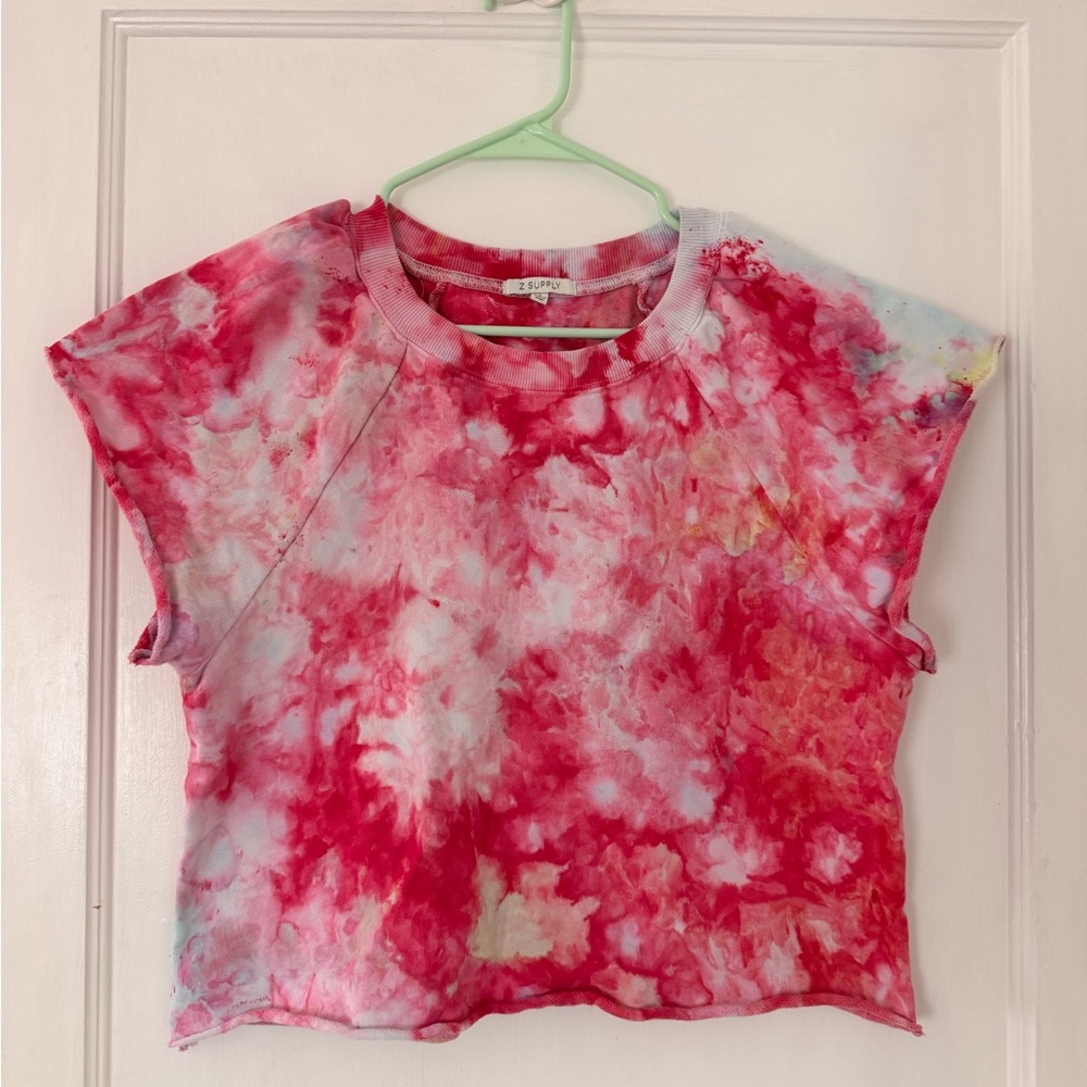 Z Supply Pink Tie-Dye Top